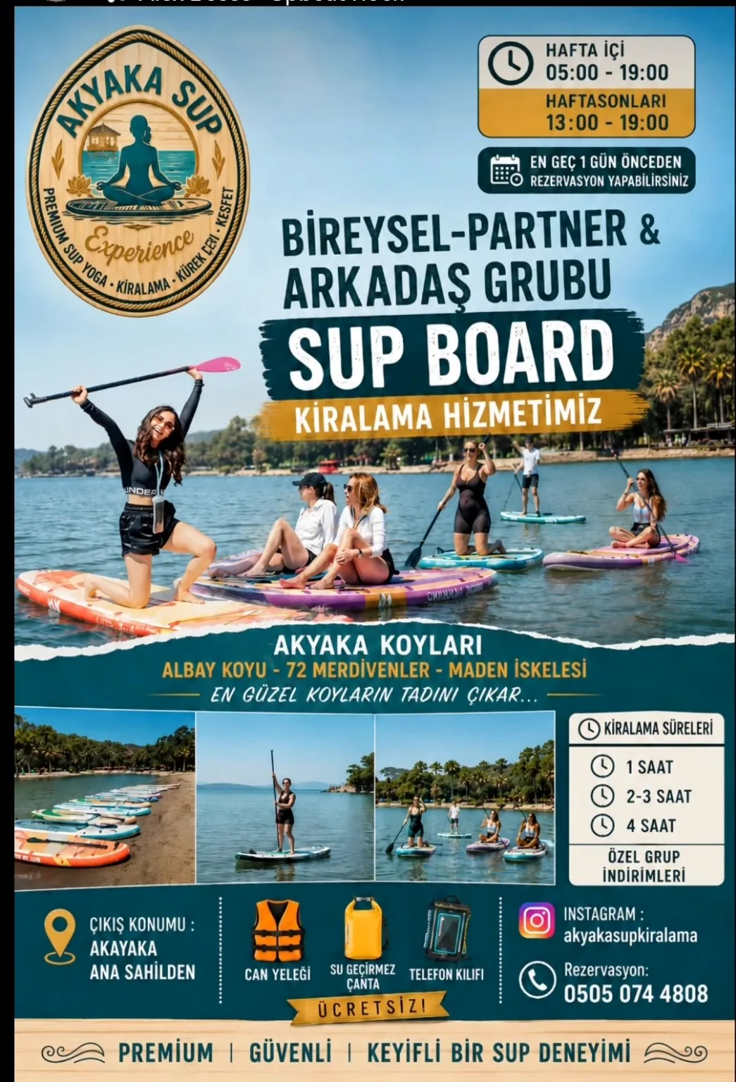 Akyaka Sahil SUP board kiralama Muğla