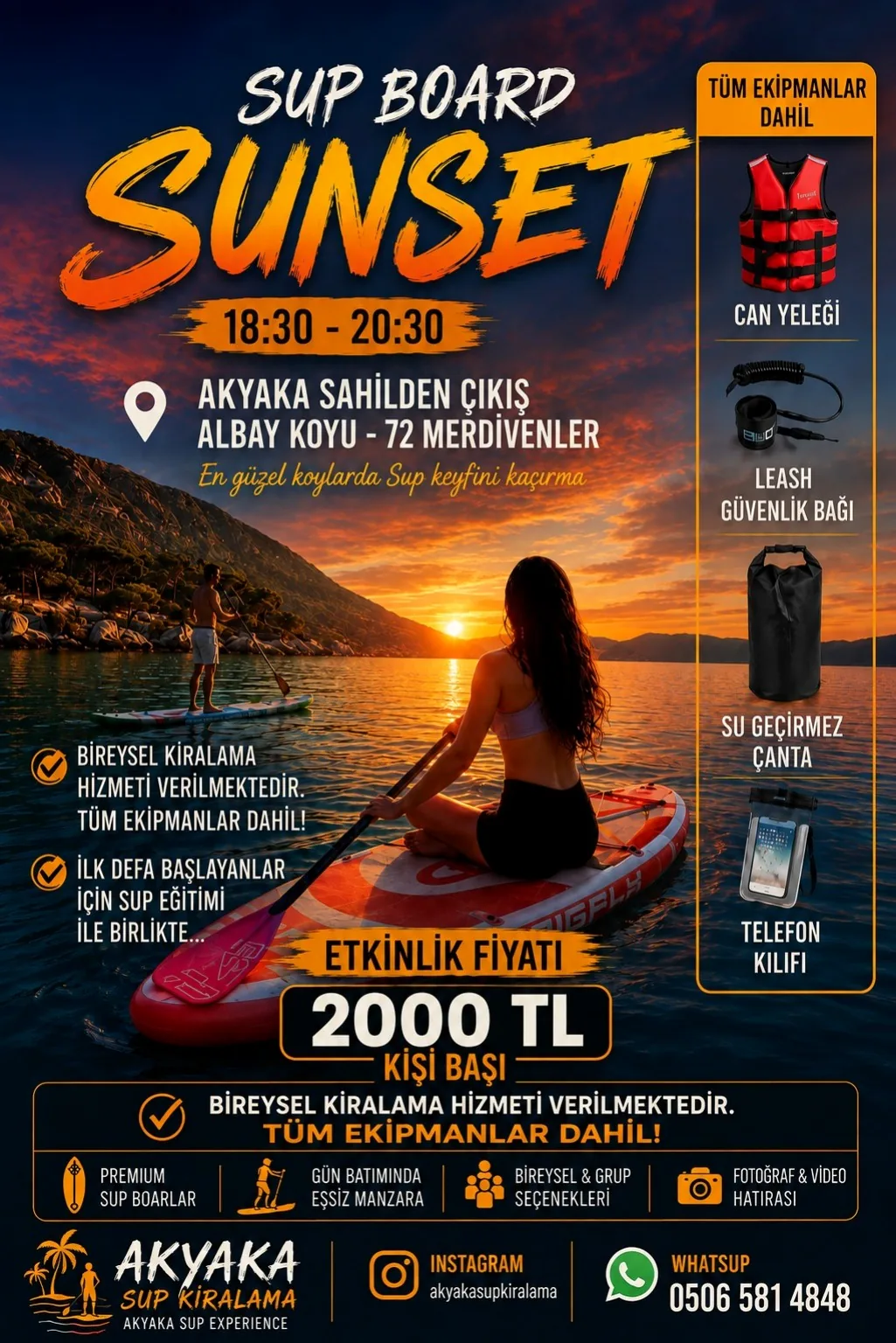 Akyaka gün batımı SUP